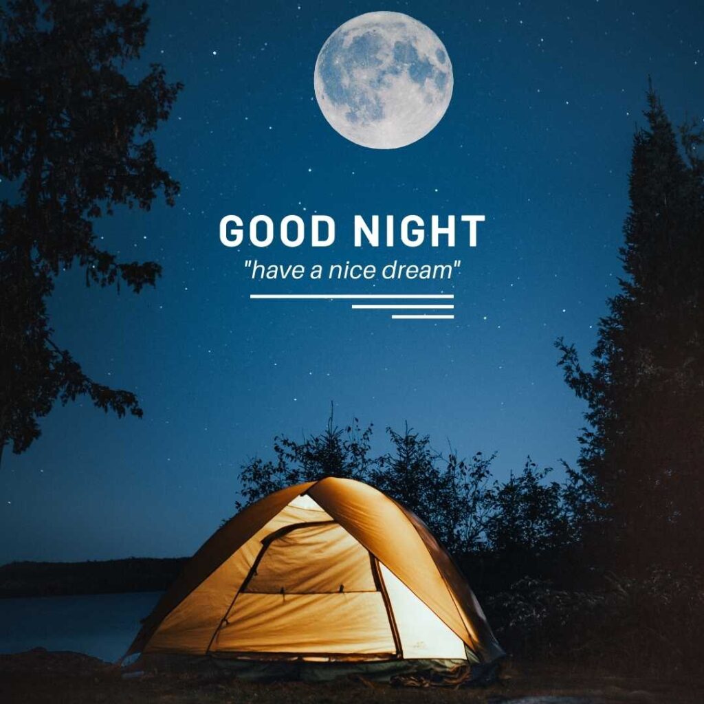 Good-Night-Images-late night in the open field in the tent, observe the lights of the moon