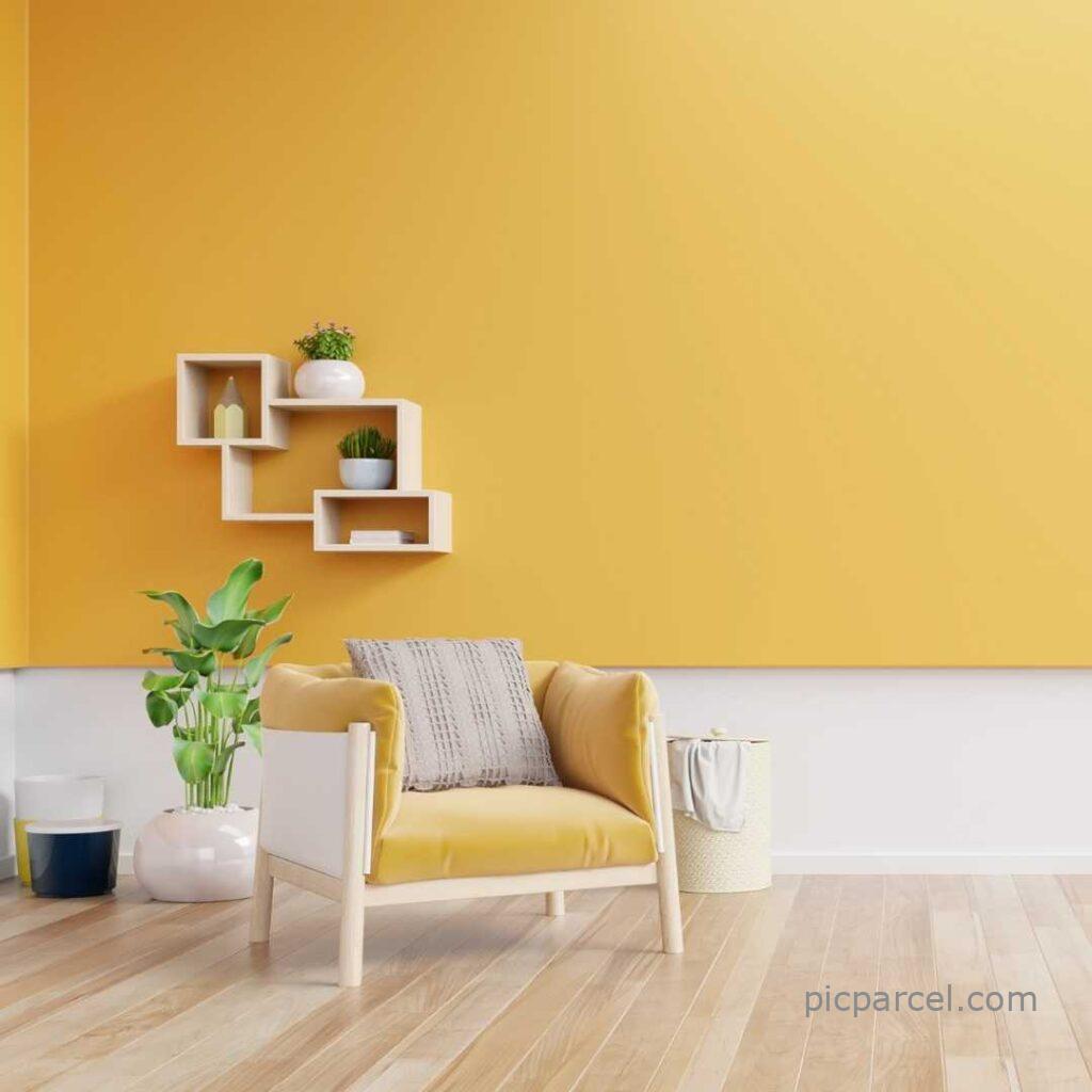 Drawing Room White Yellow Background Wall Stencil Images Wall Stencil Design Images